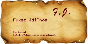 Fuksz János névjegykártya