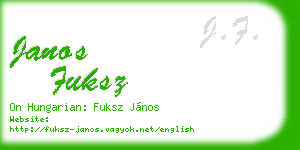 janos fuksz business card