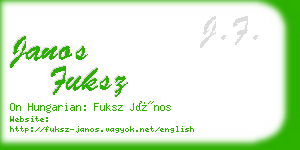 janos fuksz business card